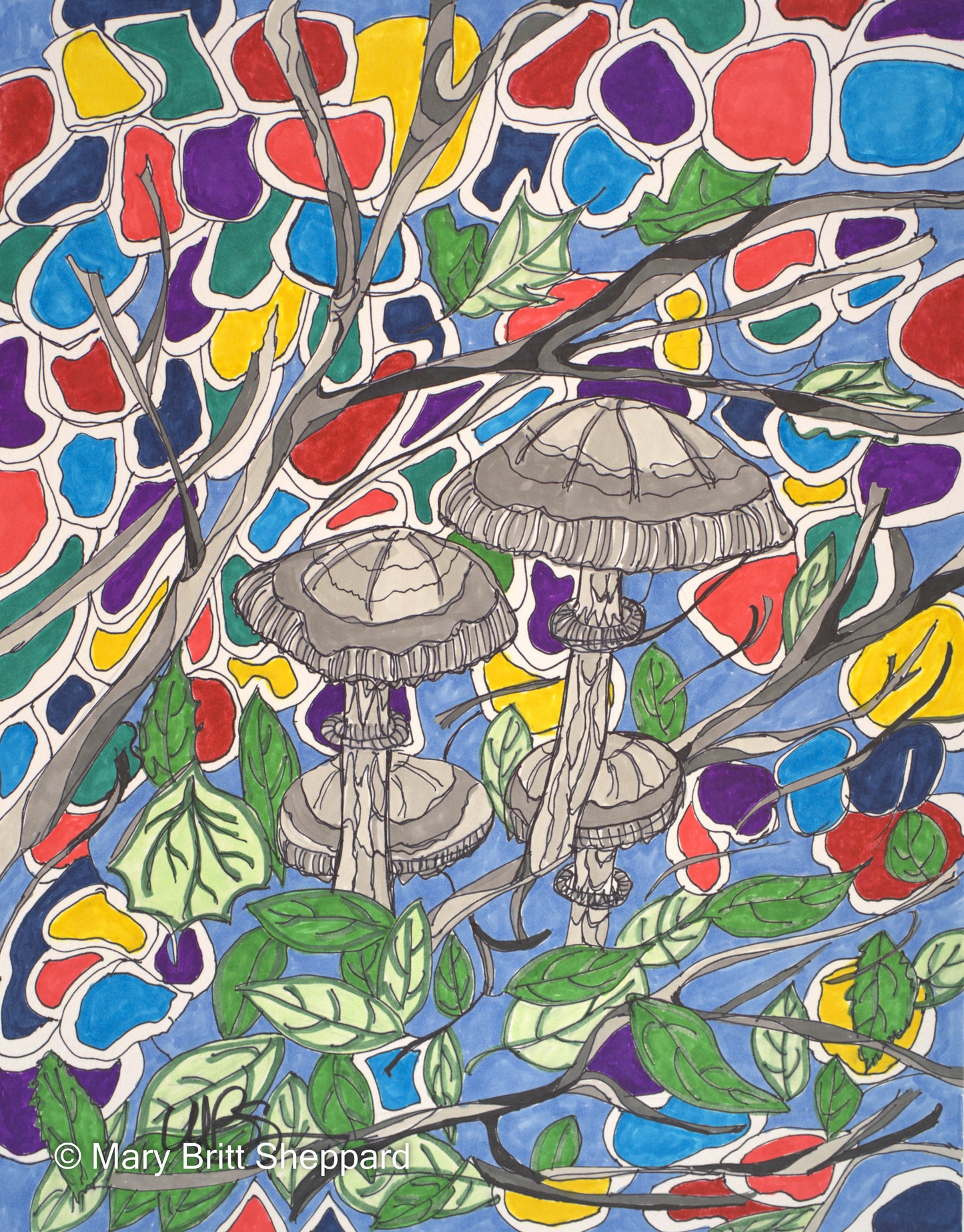 Forests Treasures (Mushrooms and Fall Leaves)